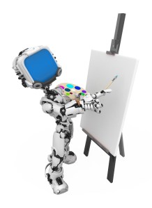 Blue Screen Robot, Painting